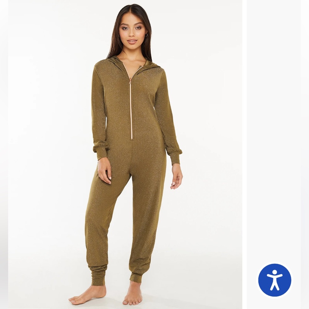 Savage X Fenty 1X SLEEP & SHINE HOODED ONESIE MILITARY OLIVE GREEN